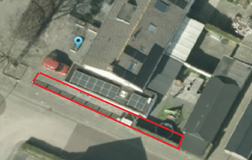 Deze afbeelding laat de locatie van een reststrook grond naast de Van der Dussenstraat 2 zien.