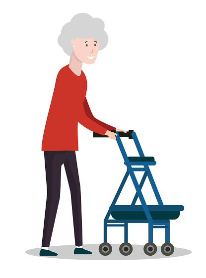 Vrouw met rollator