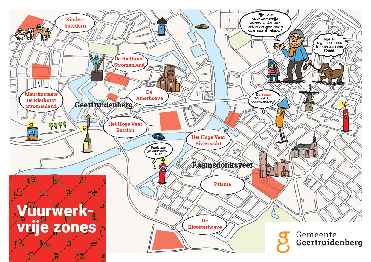 Plattegrond vuurwerkvrije zones