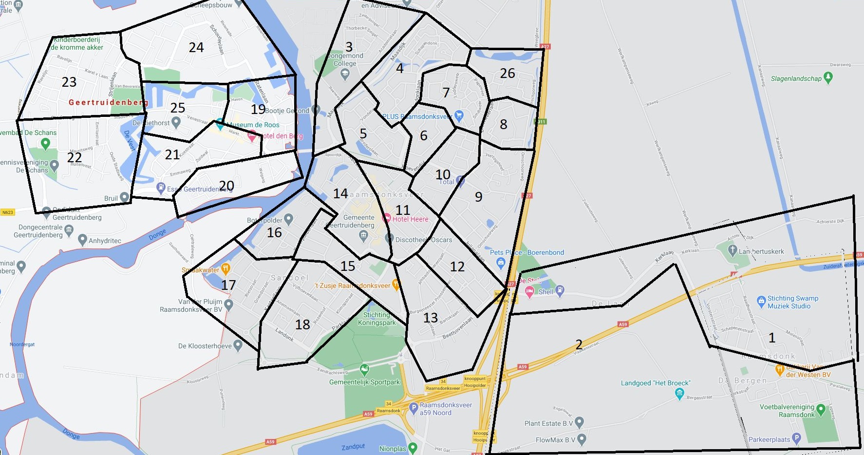 Subwijken gemeente Geertruidenberg